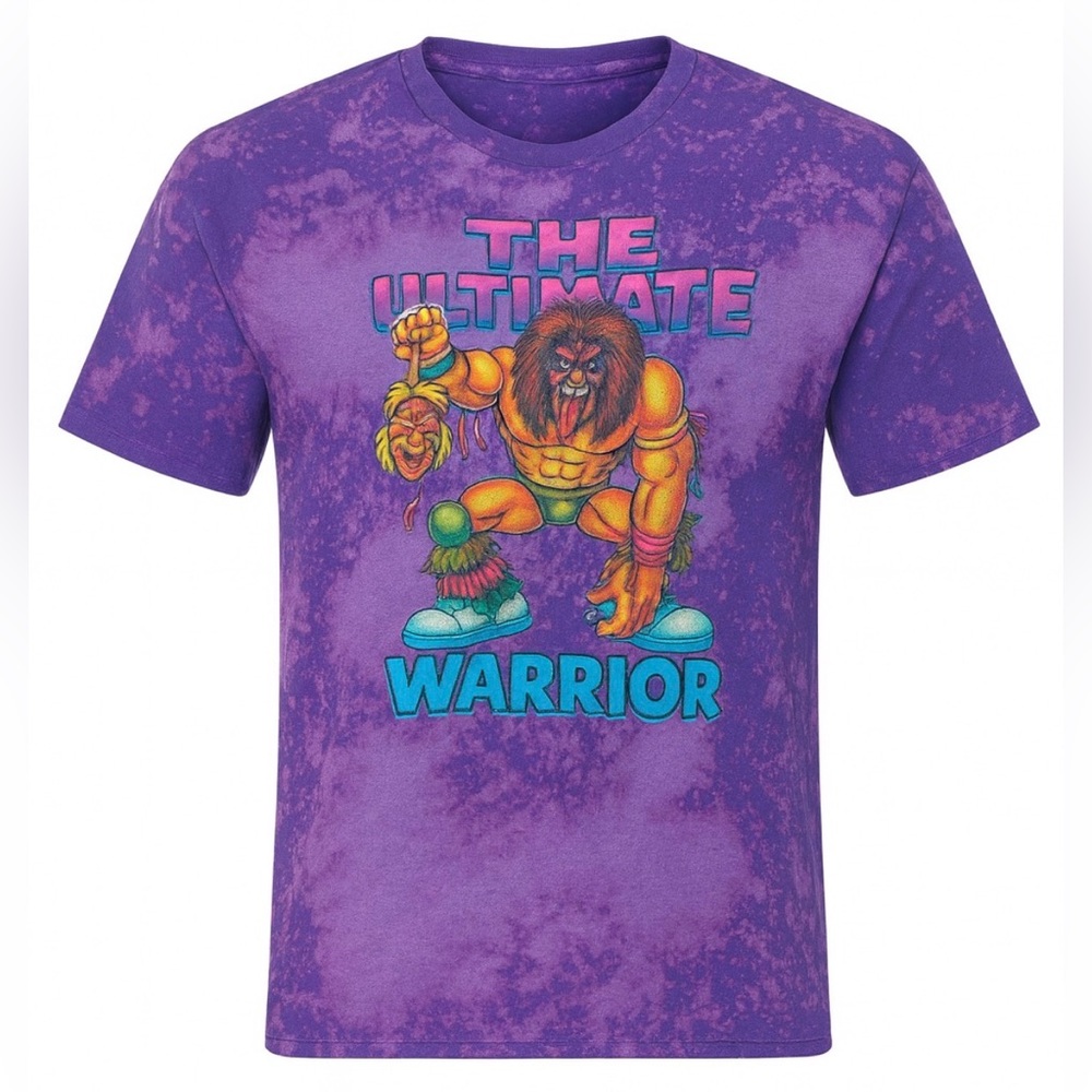 Vintage WWF Ultimate Warrior Acid Washed Streetwear T-Shirt Size XL
